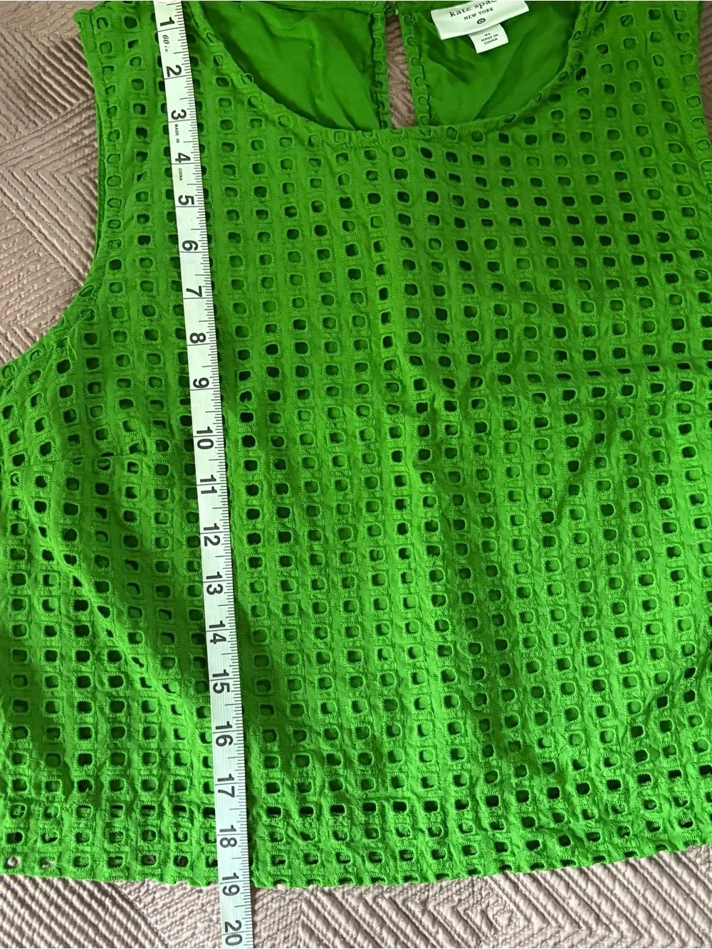 Kate Spade x Target XL Green Boxy Sleeveless Eyelet Crop To